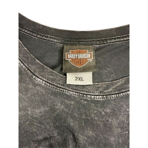 Harley Davidson Men’s 2XL The Legacy Honolulu Hawaii T-Shirt Acid Wash 2012 - Picture 5 of 8